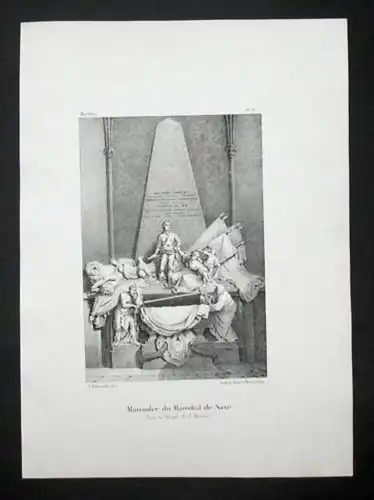 Strasbourg Maurice de Saxe Elsass Lithographie