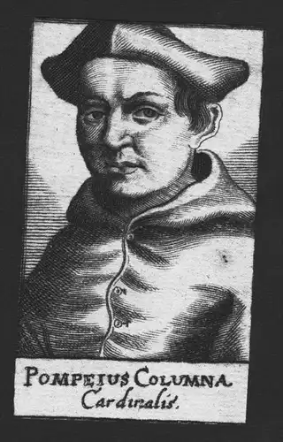 Pompeius Columna Kardinal Professor Italien Italy Kupferstich Portrait