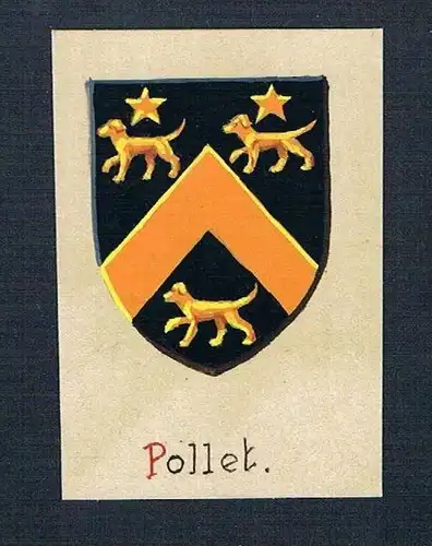 0. Jh. - Pollet Blason Aquarelle Heraldik coat of arms heraldique