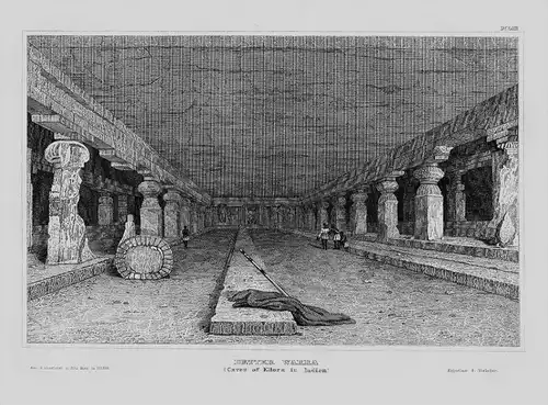 Detter Warra Höhlentempel Ellora Indien India Asia engraving