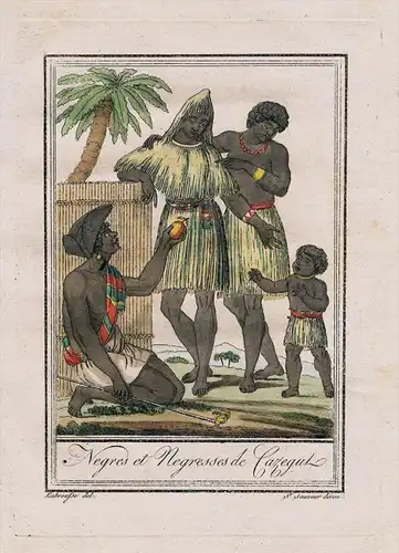 - Negro Africa people costume engraving