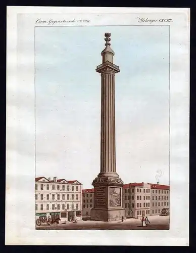 Verm. Gegenstaende CXCIII - Das Monument in London - London England Monument monument Bauwerk building Bertuch