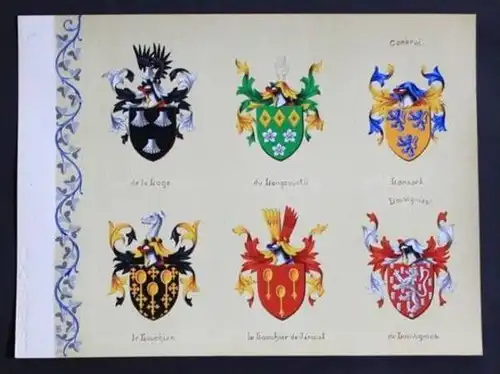 de le Loge du Longcourtil Lonsart le Louchier Blason Wappen heraldry heraldique