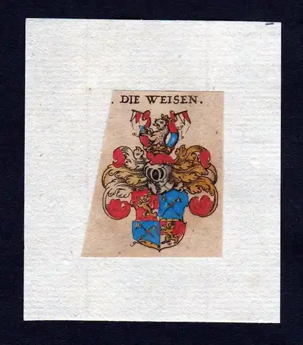 17. Jh von Weis Weiss Wappen coat of arms heraldry Heraldik Kupferstich