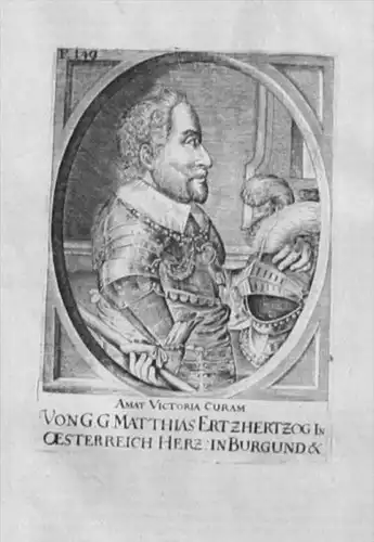 Matthias v Österreich König Kupferstich Portrait Austria engraving
