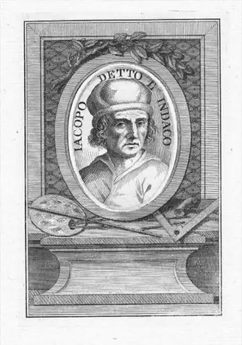 Jacopo detto d'Indaco Italia painter Portrait acquaforte engraving