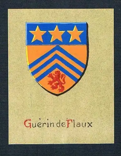 19. / 20. Jh. - Guèrin de Flaux Blason Aquarelle