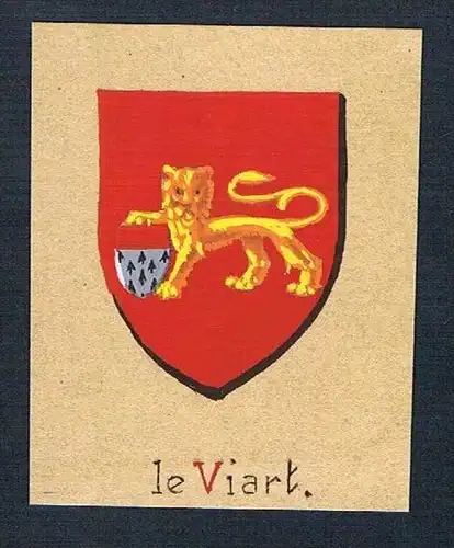 19. / 20. Jh. - le Viart Blason Aquarelle Wappen coat of arms Heraldik
