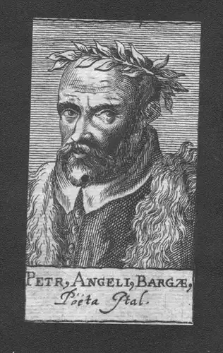 Petrus Angelius Bargae Dichter poet Italien Italy Kupferstich Portrait