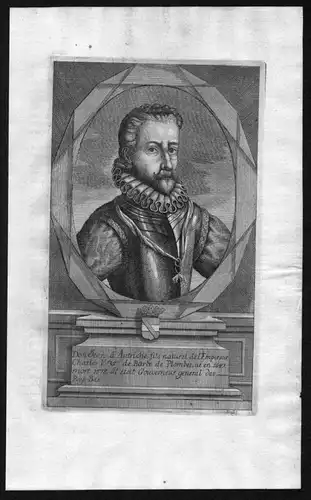 Johann von Österreich Don Juan de Austria Militär Kupferstich Portrait