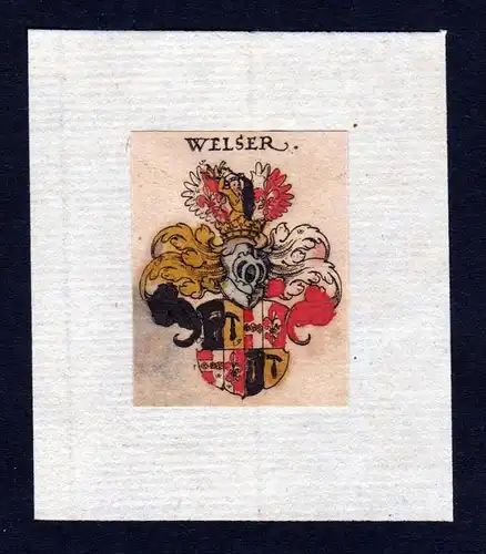 h Welser Wappen coat of arms heraldry Heraldik Kupferstich