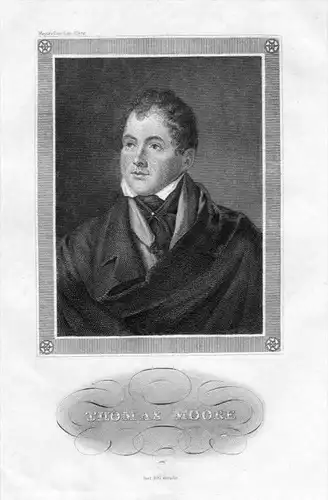Thomas Moore Schriftsteller Dichter Original  Portrait