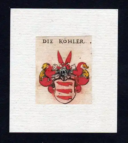 h. von Köhler Koehler Wappen coat of arms heralrdy Heraldik Kupferstich