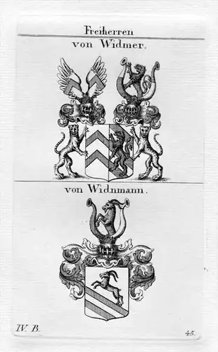 Widmer Widnmann - Wappen Adel coat of arms heraldry Heraldik Kupferstich