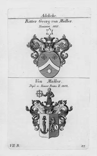 Georg Müller Wappen coat of arms heraldry Heraldik Kupferstich