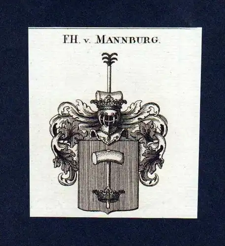 Freiherren von Mannburg Kupferstich Wappen engraving Heraldik crest