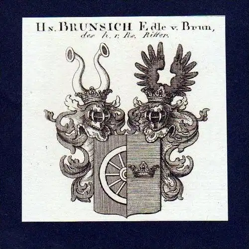 Herren Brunsich Edle von Brun Kupferstich Wappen