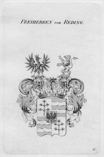 Reding Wappen Adel coat of arms heraldry Heraldik crest Kupferstich