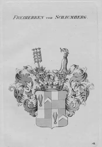 Schaumberg Wappen Adel coat of arms heraldry Heraldik crest Kupferstich