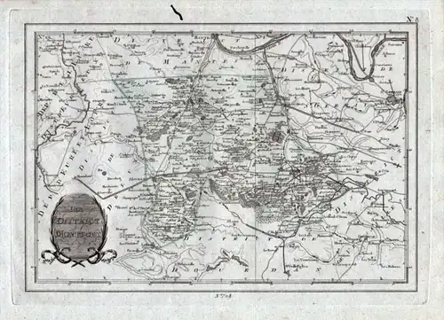 Der District Montfort - Montfort Houdan Plaisir Thoiry - carte gravure map Karte engraving.