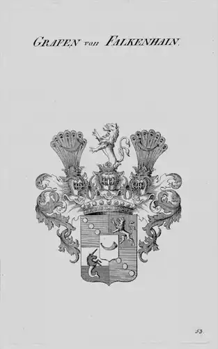 Falkenhain Wappen Adel coat of arms heraldry Heraldik crest Kupferstich