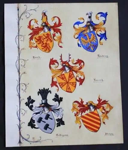 Roelx Houdaing Haurech Streppy Bottignies  Blason Wappen heraldique heraldry