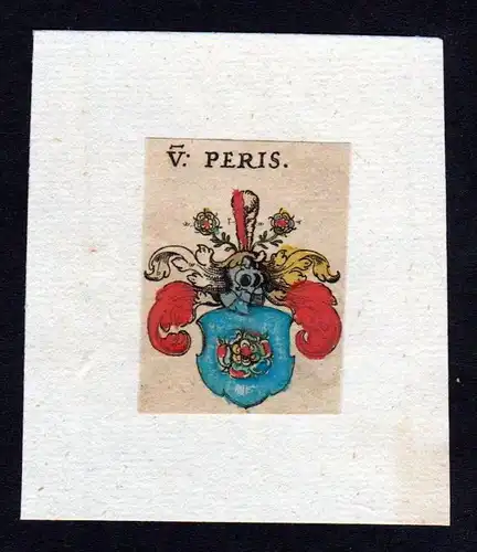 h. von Peris Wappen coat of arms heralrdy Heraldik Kupferstich