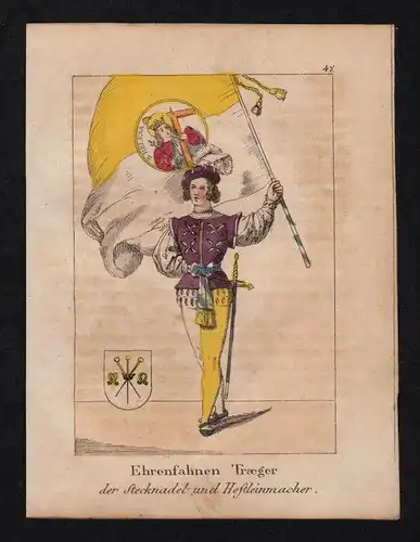Heftelmacher Nadler Fahnenträger Original Lithographie lithography