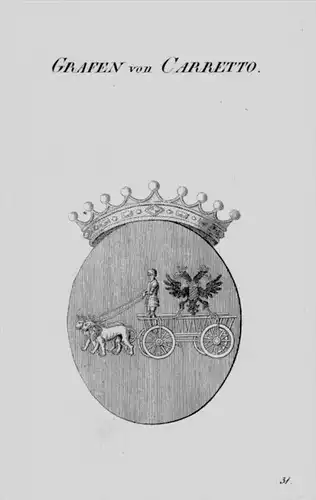 Carretto Wappen Adel coat of arms heraldry Heraldik crest Kupferstich