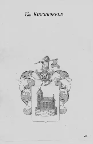 Kirchhoffer Kirchhoff Wappen Adel coat of arms heraldry crest Kupferstich