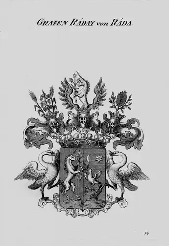 Ráda Lubicz Wappen Adel coat of arms heraldry Heraldik crest Kupferstich
