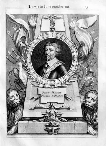 Friedrich Heinrich von Oranien Holland Portrait gravure engraving