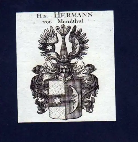 Hermann v. Mondthal Heraldik Kupferstich Wappen