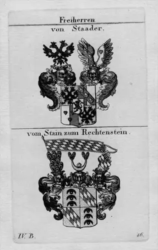 Staader Stain Wappen Adel coat of arms heraldry Heraldik Kupferstich