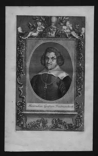 Maximilian Freiherr von Trauttmansdorff engraving Kupferstich Portrait