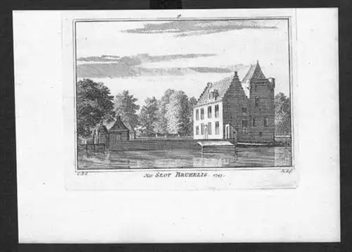 Kasteel Bruelis Kapelle Zeeland Kupferstich Holland gravure map engraving