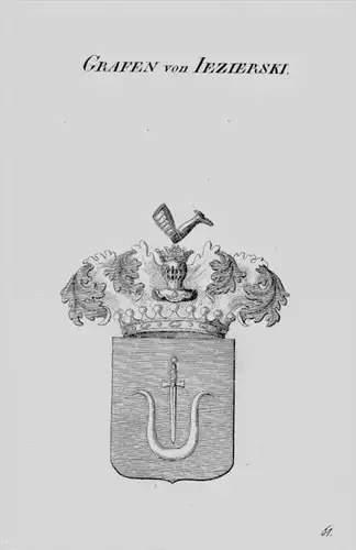 Iezierski Wappen Adel coat of arms heraldry Heraldik crest Kupferstich