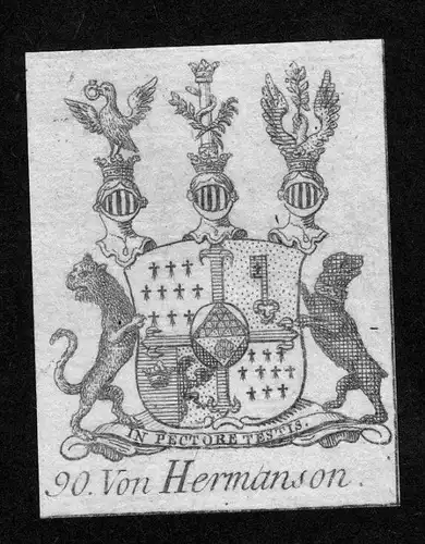 - von Hermanson Wappen vapen coat of arms Genealogie Heraldik Kupferstich