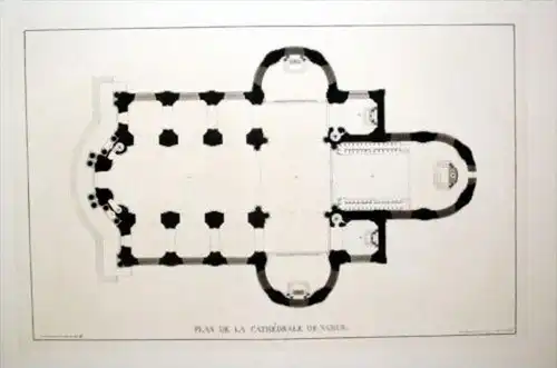 Plan de la Cathédrale de Namur - Namur Cathedrale Saint-Aubin Belgique Belgium Belgien