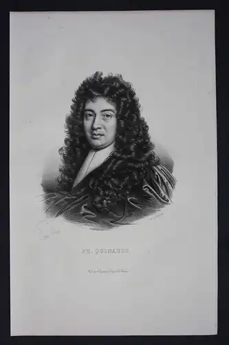 Philippe Quinault Dichter poet Lithographie Portrait Folio