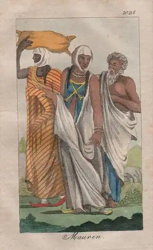 Mauren Einwohner Tracht costumes Nordafrika Africa engraving Kupferstich