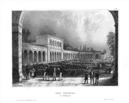 Bad Kissingen Kursaal Franken Bavaria Bayern  engraving