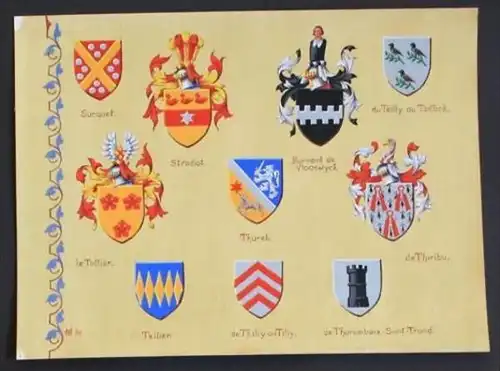 Sucquet Stradiot Thuret Thiribu Tellier Tilly Blason Wappen Heraldik