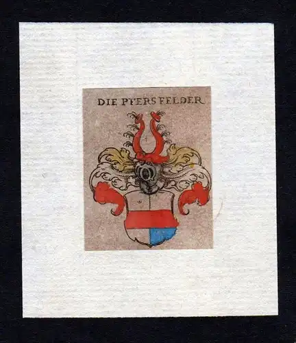 h. von Pfersfeld Wappen Adel coat of arms heraldry Heraldik Kupferstich