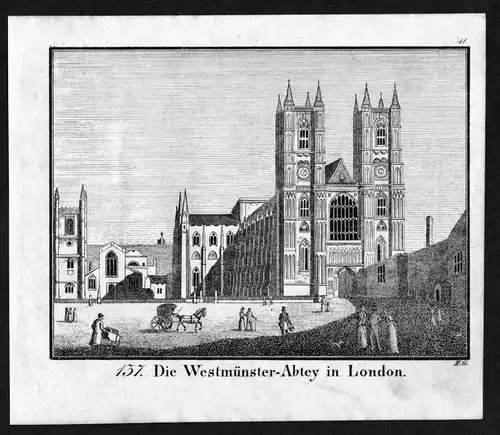Westminster Abbey London Great Britain England Lithographie