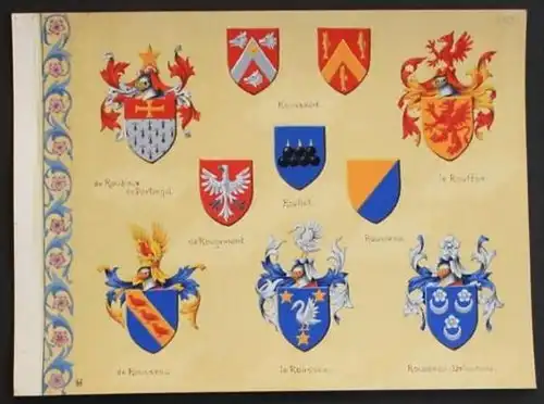 Roussaert Roullet Rousseau Rouffon Rougemont Blason Wappen Heraldik