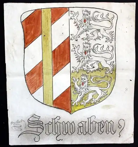 Schwaben Bayern Wappen Original Zeichnung Heraldik coat of arms