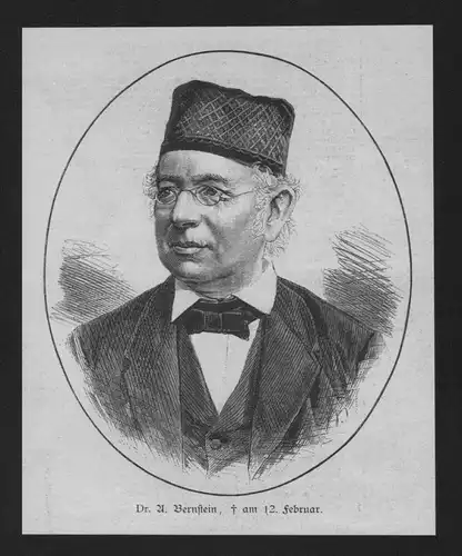 Dr. A. Bernstein Arzt Mediziner wood engraving Holzstich Portrait