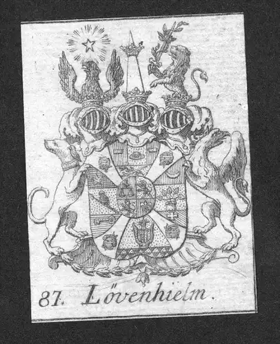 - Lövenhielm Wappen vapen coat of arms Genealogie Heraldik Kupferstich