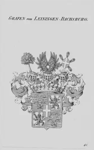 Leiningen Dachsburg Wappen Adel coat of arms heraldry Heraldik Kupferstich
